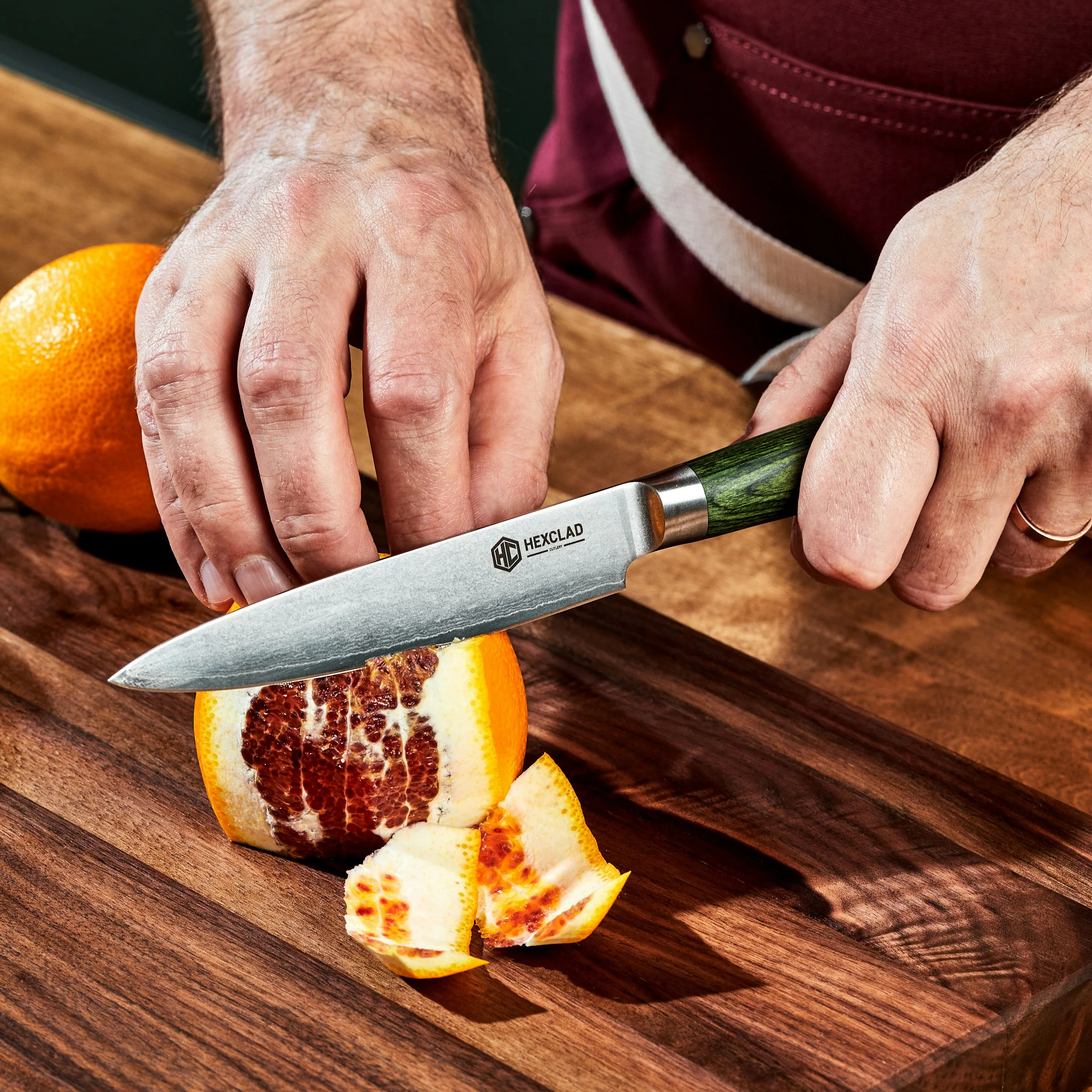 Damascus Steel Utility Knife, 5" - Image 4