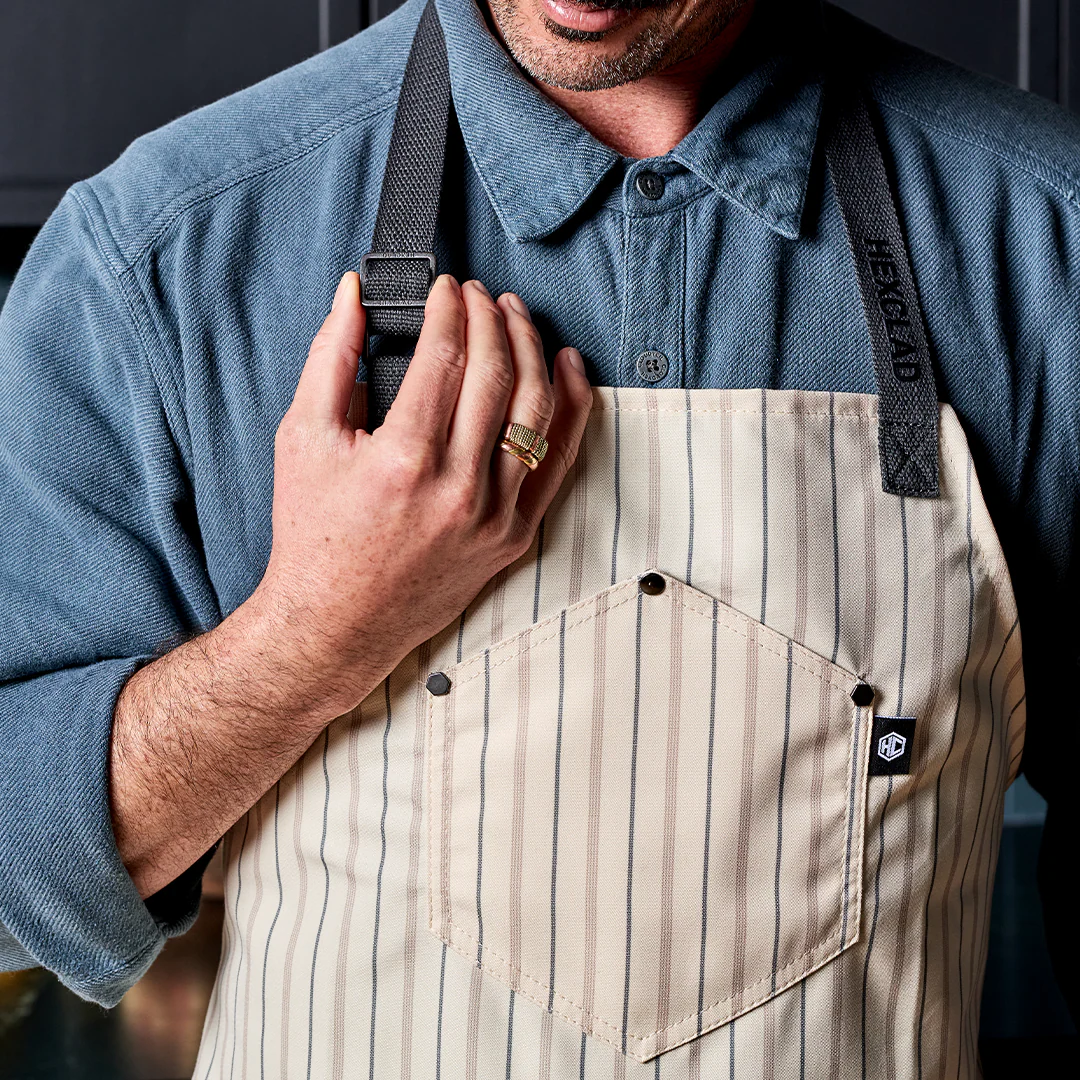 Eco Modern Apron (Pinstripe, Cream) - Image 4